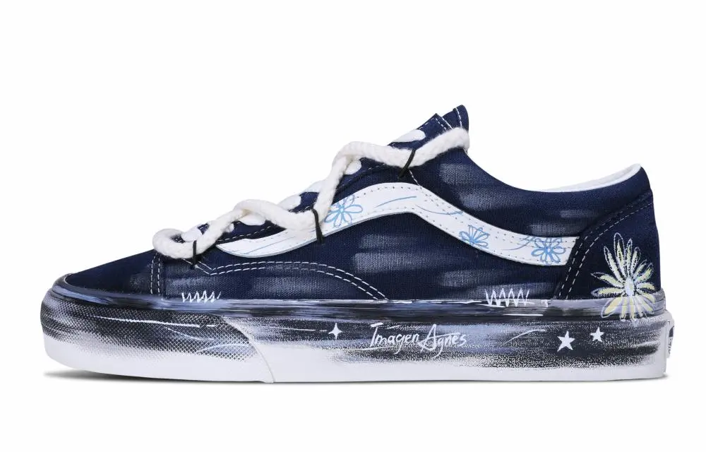 Vans Style 36 Open Country Fresh Flower Low top Skateboard Shoes Unisex Blue