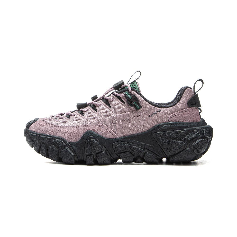 LiNing Dunes Cushioning, Slip Resistant, Abrasion Resistant Support Low Top Casual Shoes Women's Ink Gray Purple
