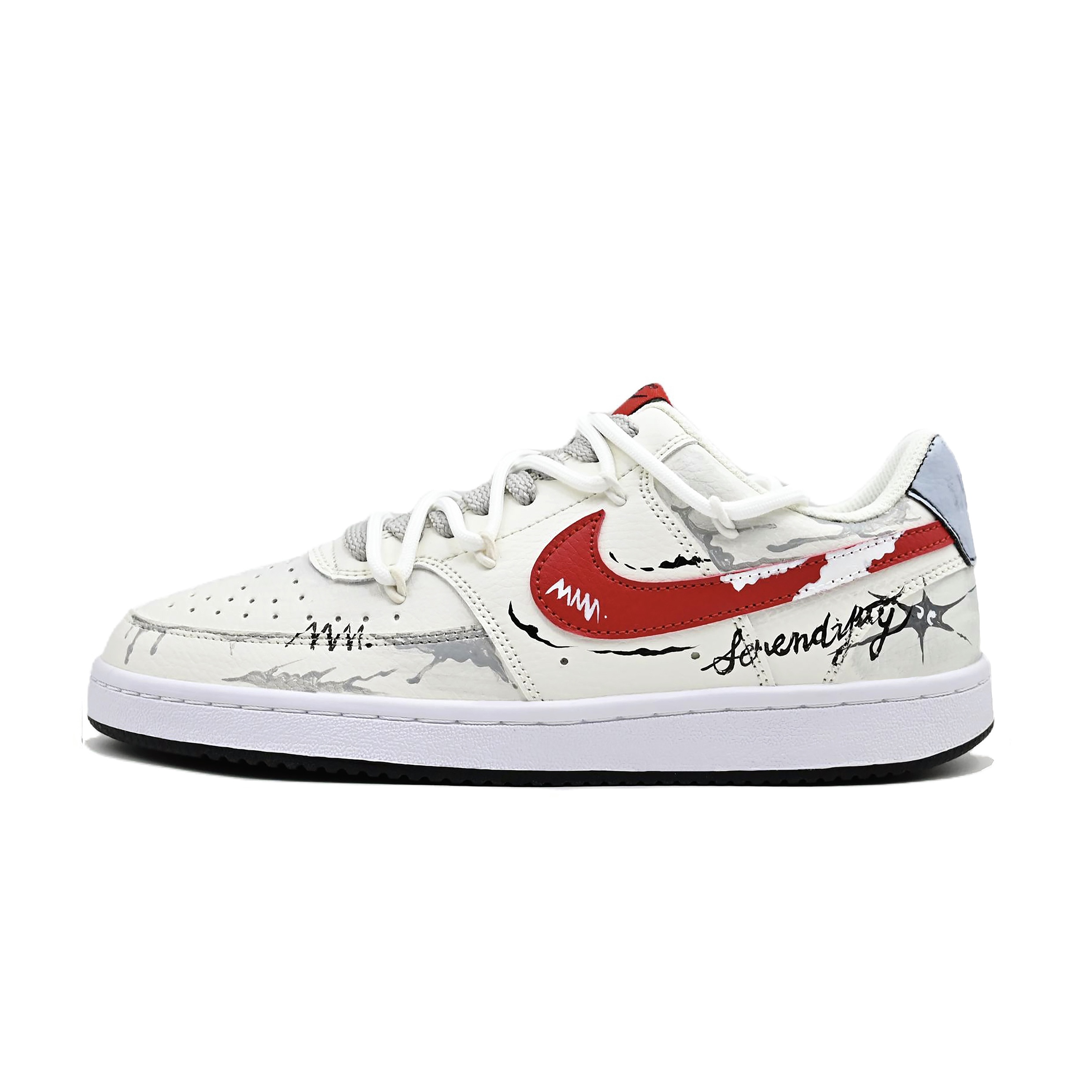 Nike Court Vision Photobook Slip Resistant Abrasion Resistant Low top Skateboard Shoes Men's Gray