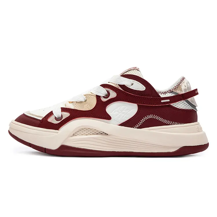 361° AG Chogo 2 Red Wine Anti-Slip Wear-Resistant Low-Top Casual Shoes Unisex Beige Red