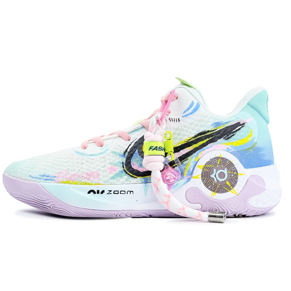 Nike KD Trey 5 IX Cushioning Abrasion Resistant Breathable Low Top Basketball Shoes Men's Pink Blue