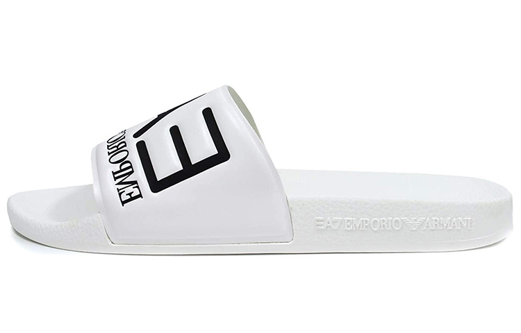 Ea7 EMPORIO ARMANI Logo-embossed Faux-leather Slides