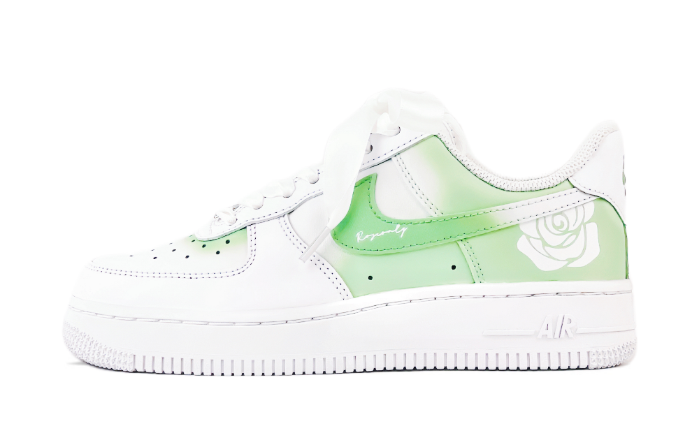 Nike Air Force 1 Anti-Slip Wear-Resistant Low-Top Skateboard Shoes Women's Green White