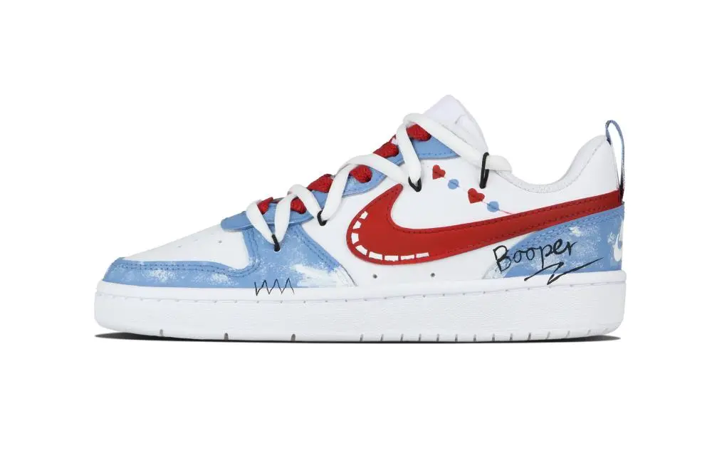 Nike Court Vision 1 Pope Sweetheart Abrasion Resistant Low top Skateboard Shoes Unisex Blue Red