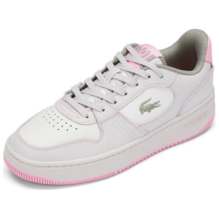 LACOSTE Wear-Resistant Low-Top Skateboard Shoes Women's Ecru Light Pink