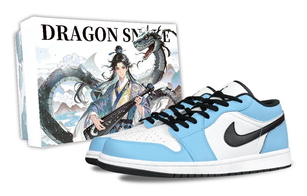 Jordan Air Jordan 1 Miami Abrasion Resistant Low Top Vintage Basketball Shoes Unisex Sky Blue