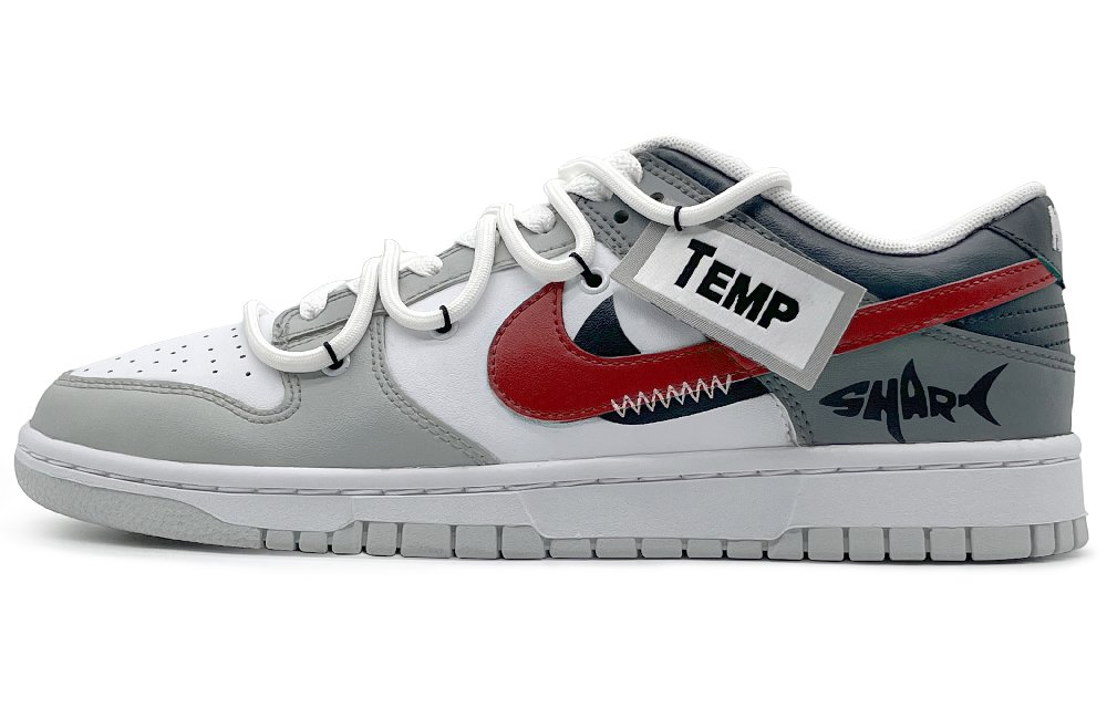 Nike Dunk Low 'Pure Platinum' Slip-Resistant Cushioning Wear-Resistant Low-Top Skateboard Shoes Men's White Gray Red