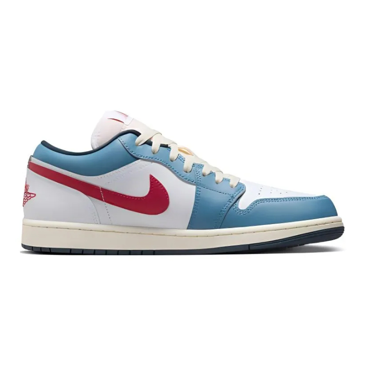 Jordan Air Jordan 1 Cushioned Wear-Resistant Slip-Resistant Low-Top Vintage Basketball Shoes Men's Marine Blue