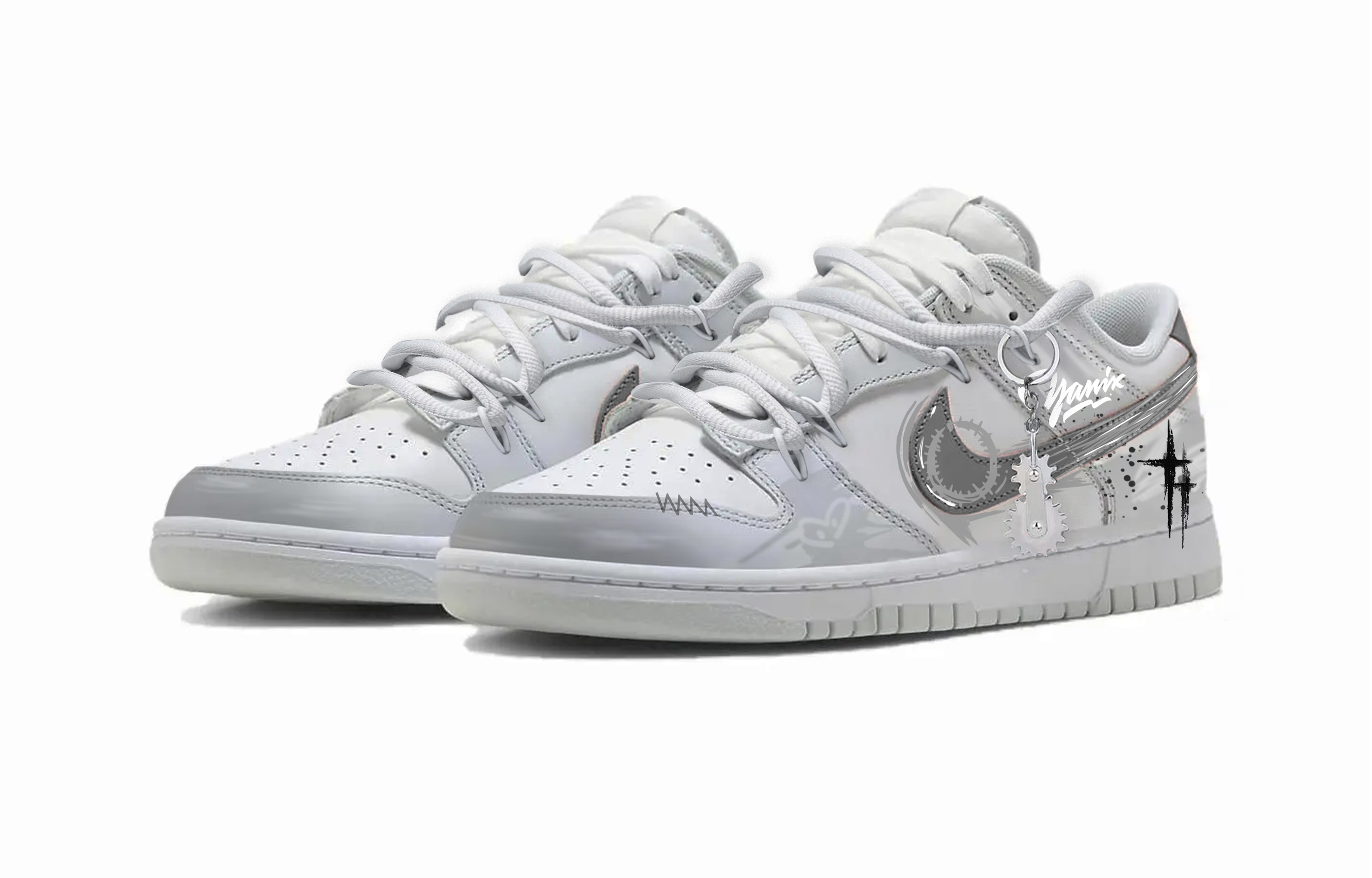 Nike Dunk Mechanical Armor Abrasion Resistant Low Top Skateboard Shoes Unisex Gray White купить в интернет-магазине Yoocart с быстрой доставкой по России.