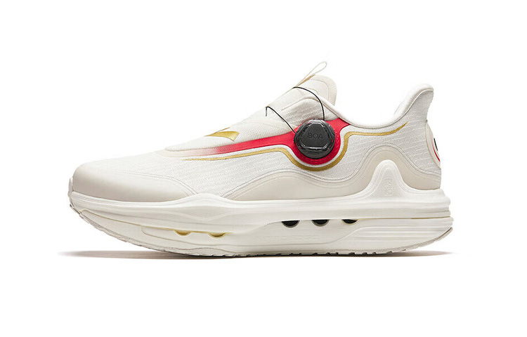 Anta Champion All-Weather Series Cushioning Wear-Resistant Low-Top Running Shoes Men's White Red