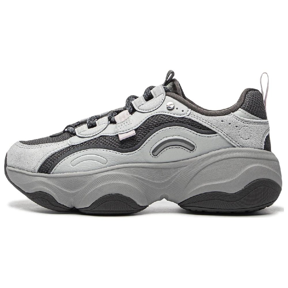 LiNing Anti Slip Wear Resistant Low Top Casual Shoes Women's Gray Black