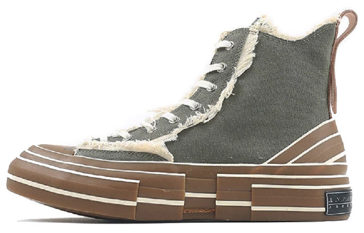 VESSEL Lightweight And Wear-resistant High-Top Skateboard Shoes Unisex Army Green