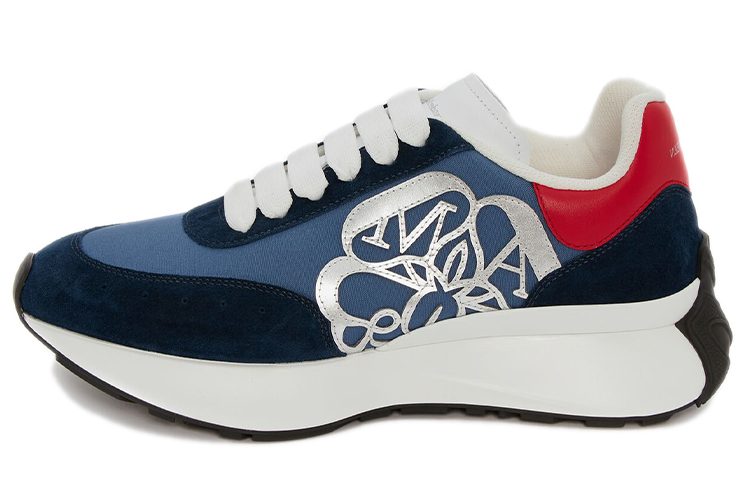 Alexander McQueen Sprint Runner Navy Red Silver tone Women's