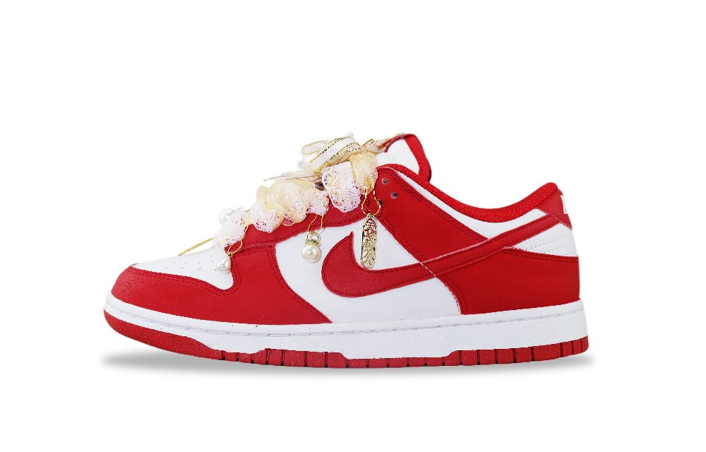 Nike Dunk Abrasion Resistant Low Top Skateboard Shoes Unisex Red