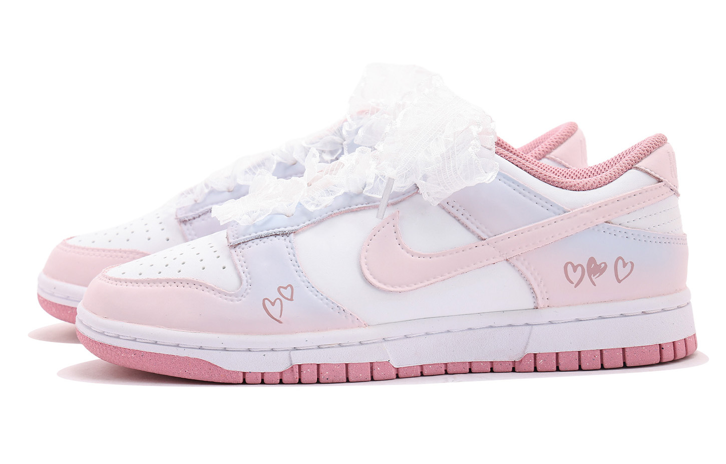 Nike Dunk Abrasion Resistant Low Top Skateboard Shoes Women's Pink White купить в интернет-магазине Yoocart с быстрой доставкой по России.