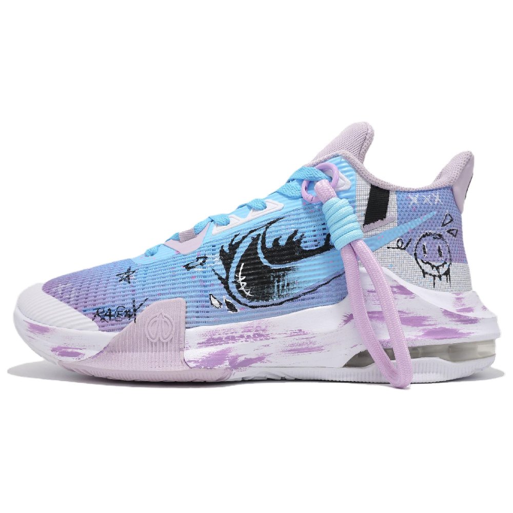 Nike Air Max Impact 3 Competitive Time Anti-Slip Wear-Resistant Low-Top Basketball Shoes Unisex Cyan Purple