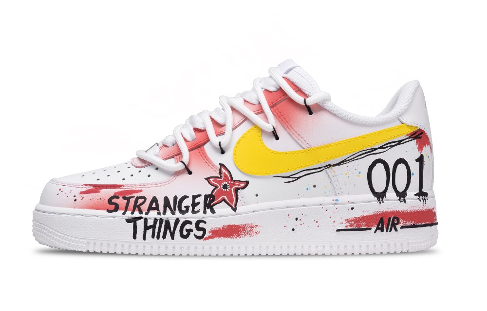 Nike Air Force 1 Bloodsucker Abrasion Resistant Low Top Skateboard Shoes Men's Yellow White