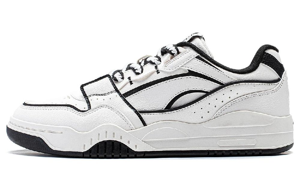 LiNing Yuebai Slip Resistant Shock Absorbers Low top Skateboard Shoes Men's White Black