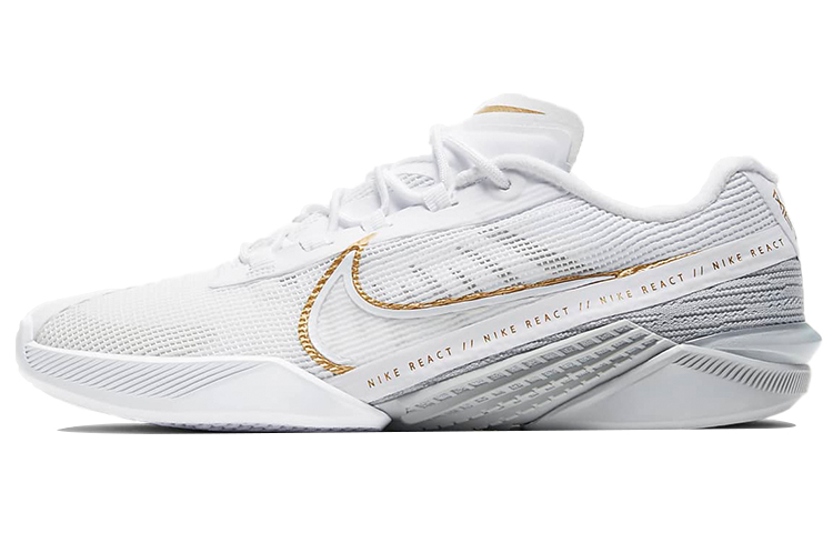 Nike React Metcon Turbo White Metallic Gold Women's