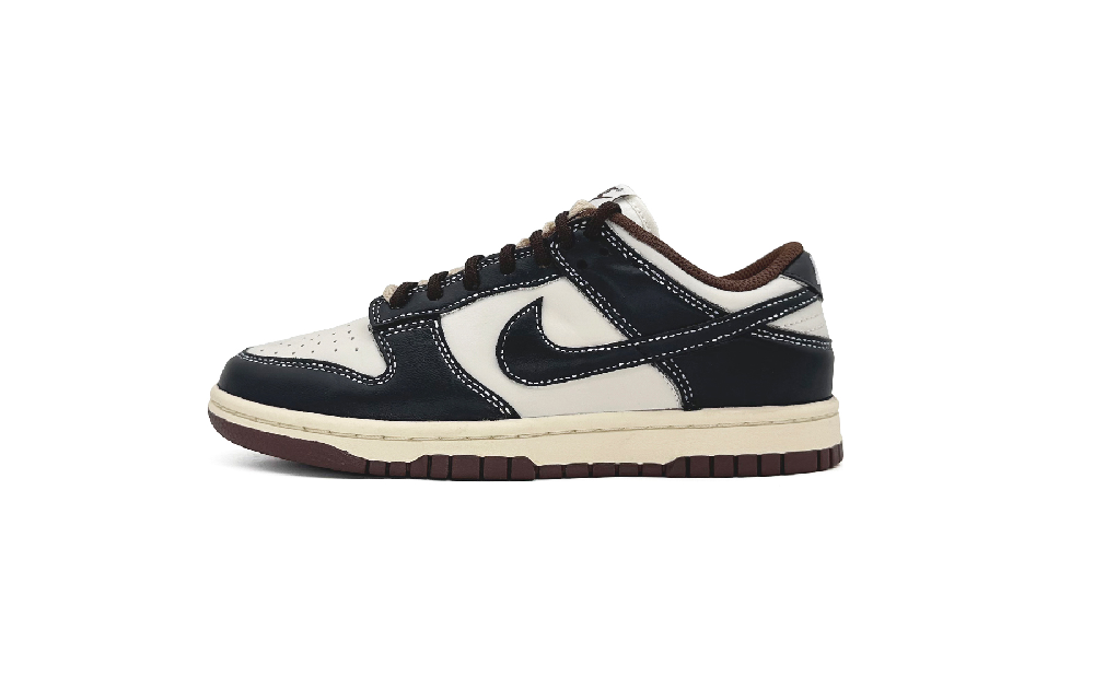 Nike Dunk Anti-Slip Wear-Resistant Low-Top Skateboard Shoes Women's Beige Black