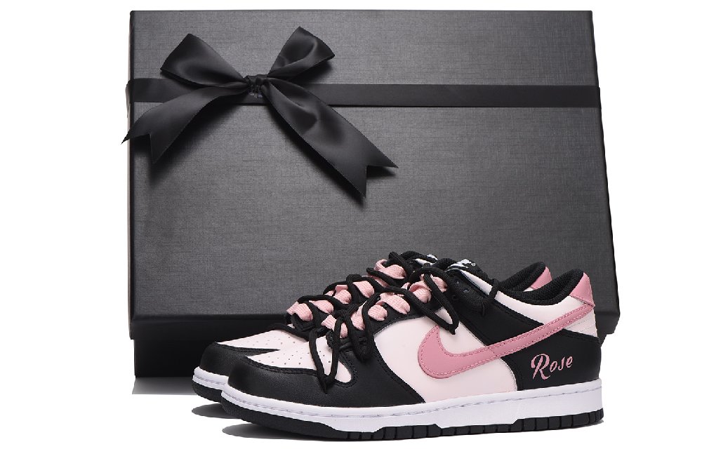 Nike Dunk Low-Top Skateboard Shoes GS Black Pink