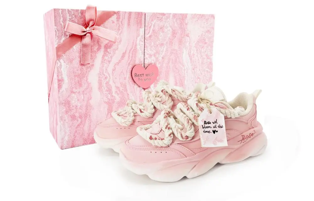 Anta Cat Paw Cushioning Slip Resistant Coverage Low Top Chunky Sneakers Women's Pink