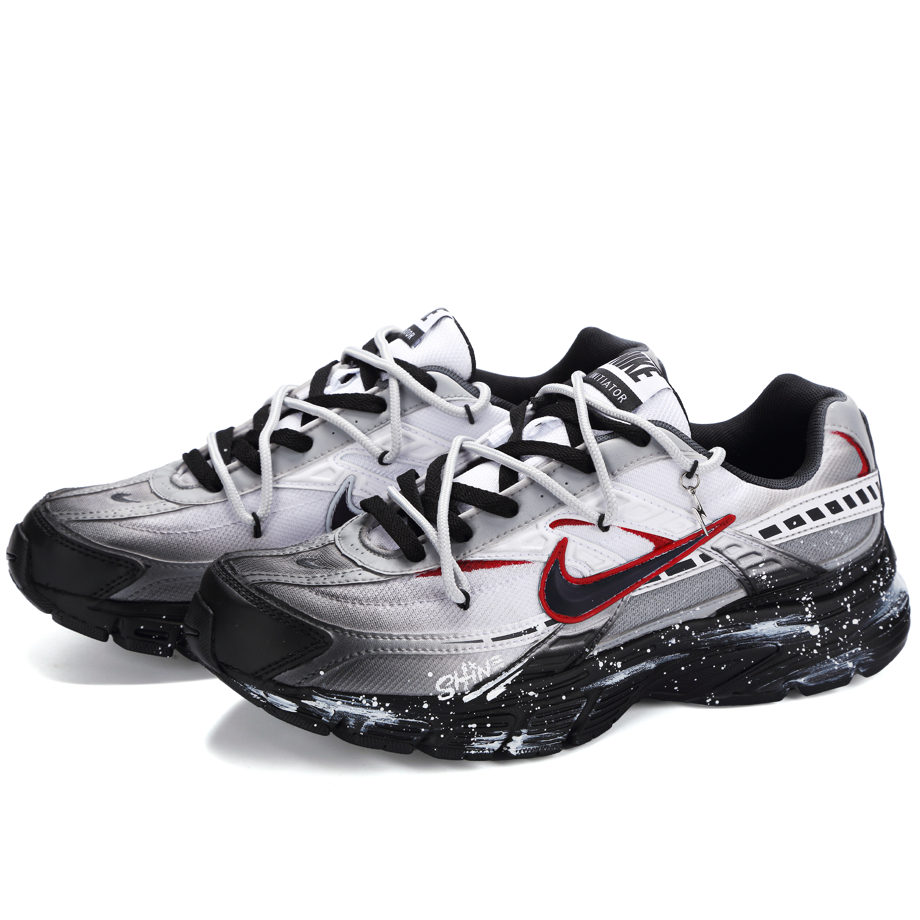 Nike Initiator Abrasion Resistant Low Top Running Shoes Men's Black White Gray купить в интернет-магазине Yoocart с быстрой доставкой по России.