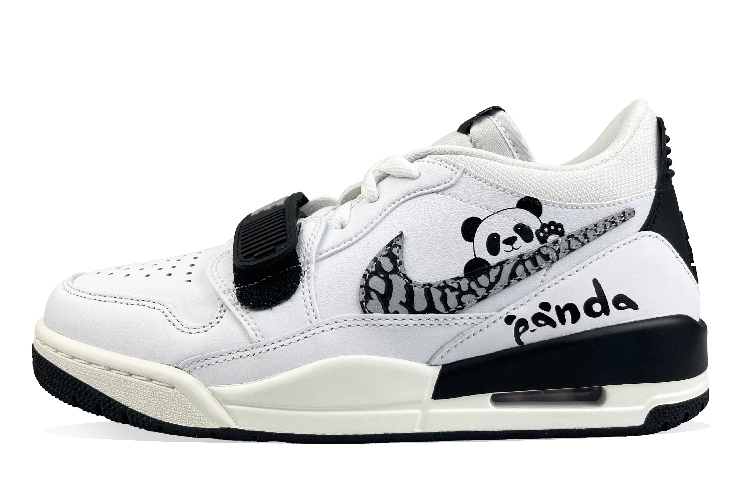 Jordan Legacy 312 Slip-Resistant Mid-Top Vintage Basketball Shoes Men's Black White