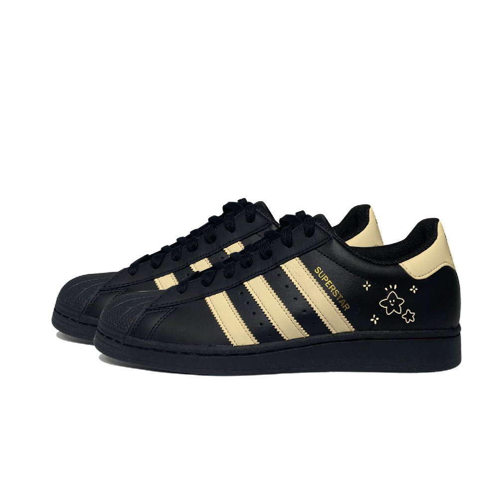 Adidas Originals SUPERSTAR Golden Star Rhythm Low Top Skateboard Shoes Unisex Black Yellow