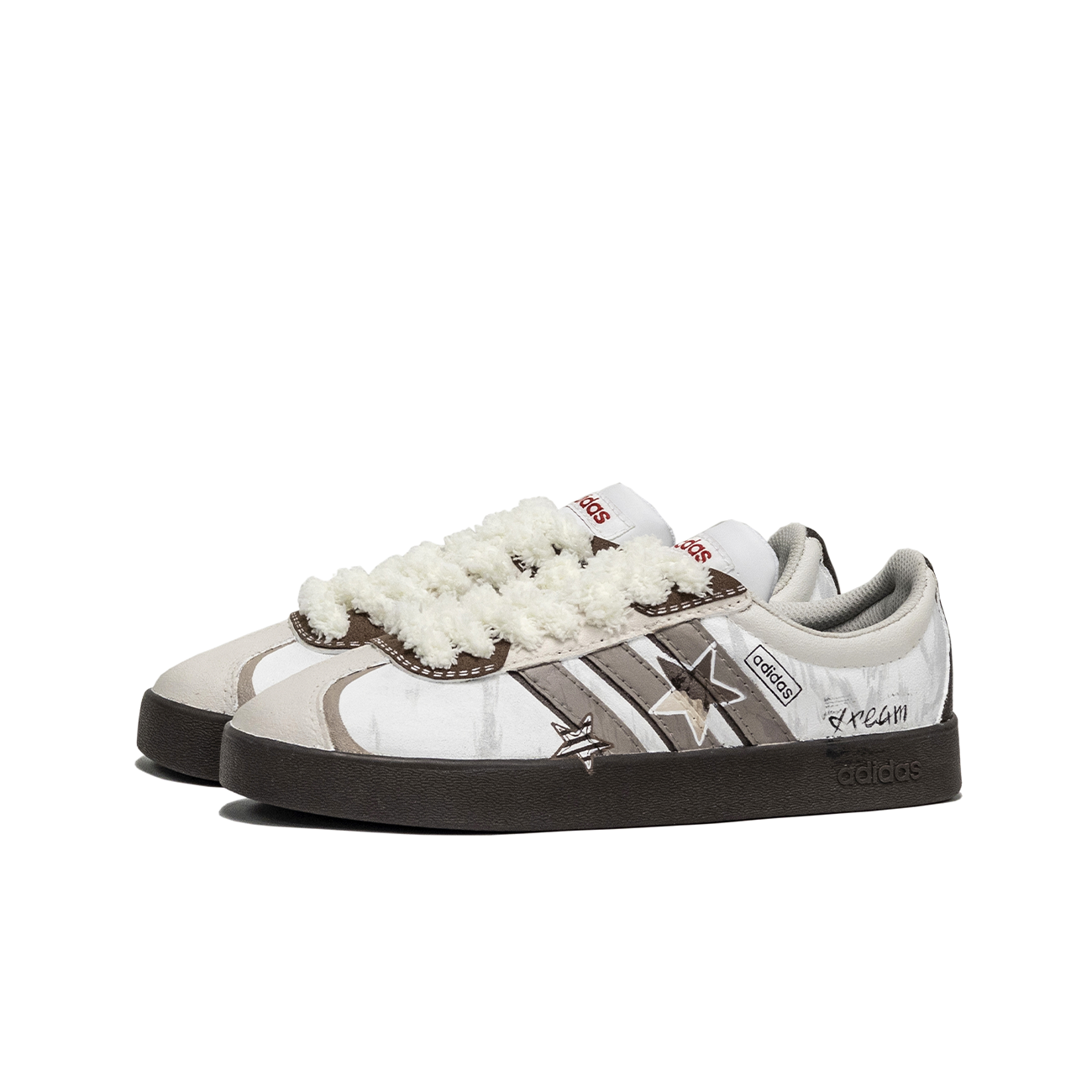 Adidas Neo VL Court Lifestyle Anti Slip Wear Resistant Low Top Skateboard Shoes Unisex Brown White купить в интернет-магазине Yoocart с быстрой доставкой по России.