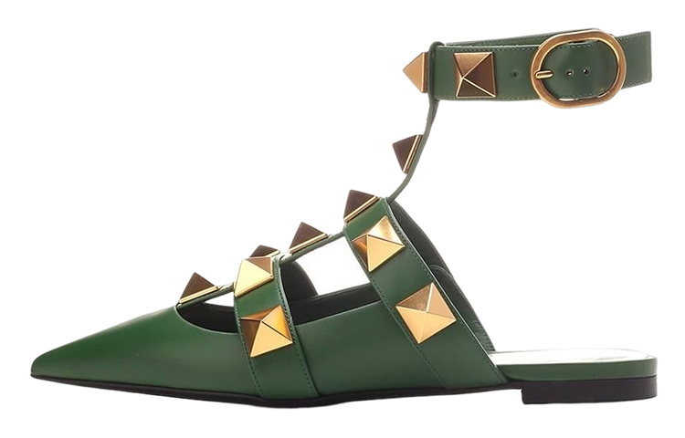 Valentino Roman Stud Casual Shoes Women's Green
