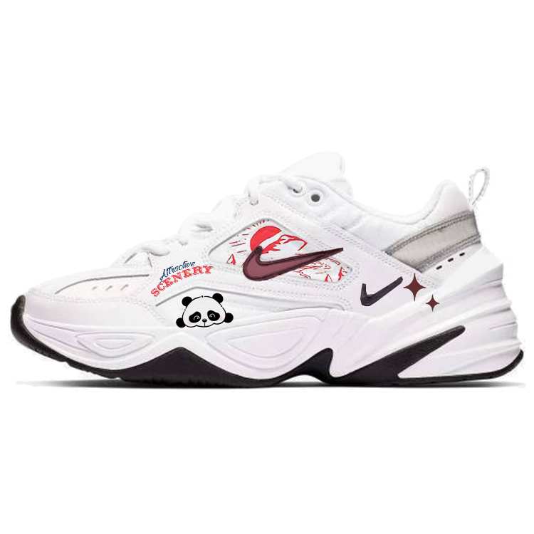 Nike M2K Tekno Cushioning, Wear Resistant Low Top Chunky Sneakers Women's White