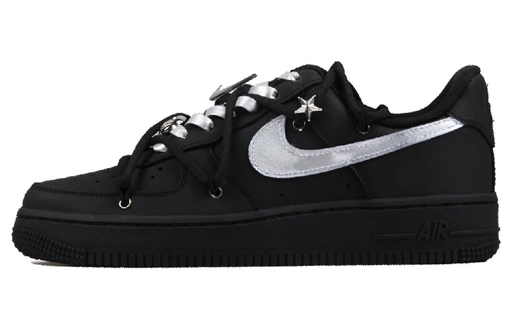 Nike Air Force 1 Black Warrior Coverage Warm Low-Top Skateboard Shoes Women's Matte Black Silver