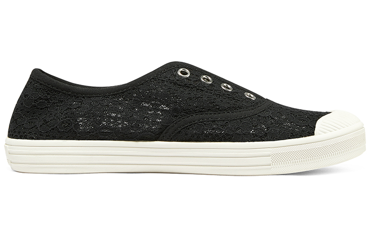 Skechers Wide Fit Low Top Canvas Shoes Women's Black