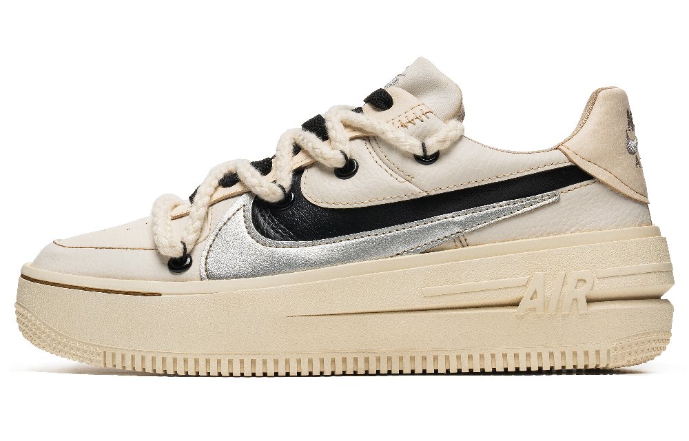 Nike Air Force 1 Low Air Force 1 Wild Crane Manufacturing Low-Top Skateboard Shoes Women's Beige White Black