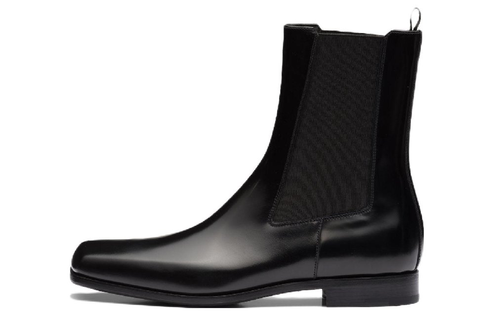 PRADA Short Chelsea Shoes Men's Black