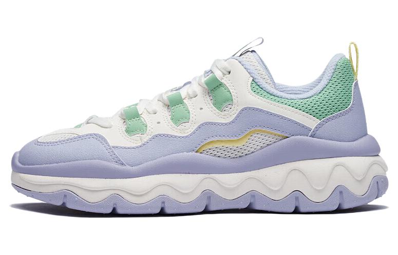 361° Cushioning, Slip Resistant, And Abrasion Resistant Low Top Sports Casual Shoes Women's Purple White Green