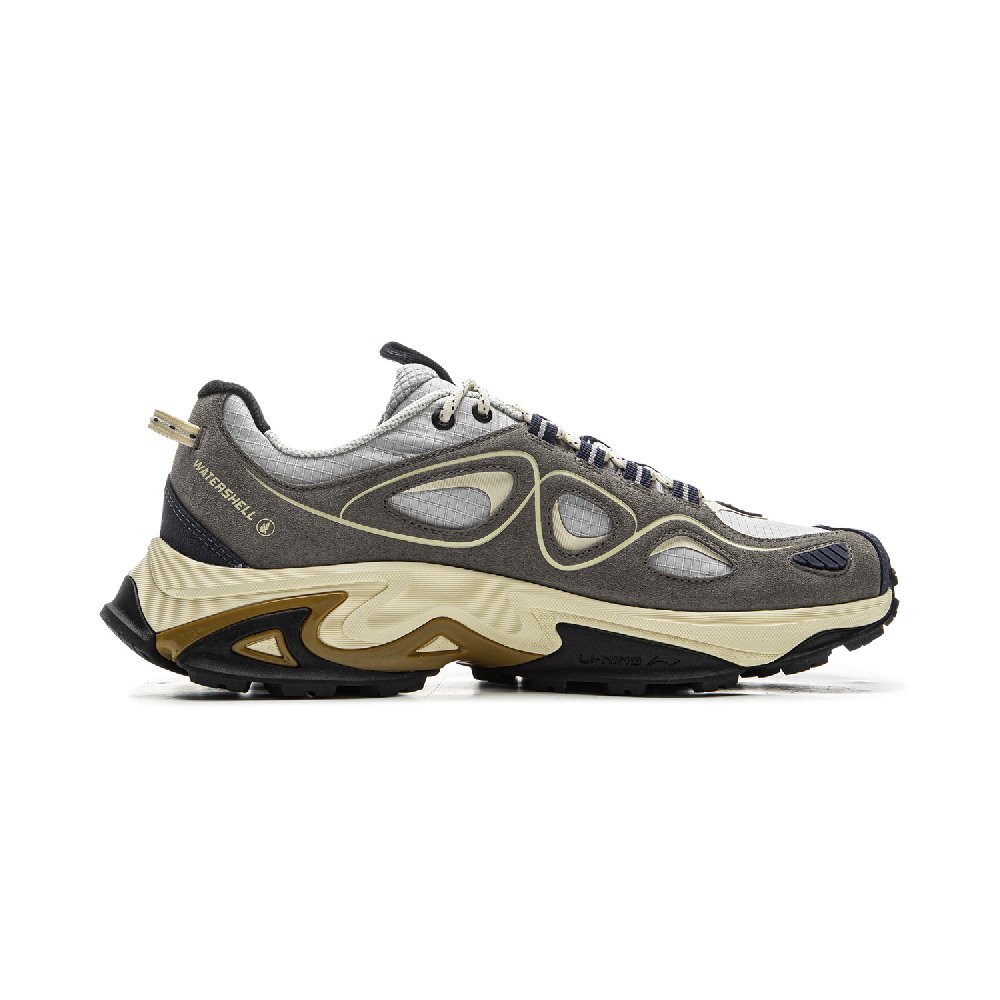 LiNing Slip-Resistant Rebound Mid-Top Casual Shoes Unisex Gray Blue
