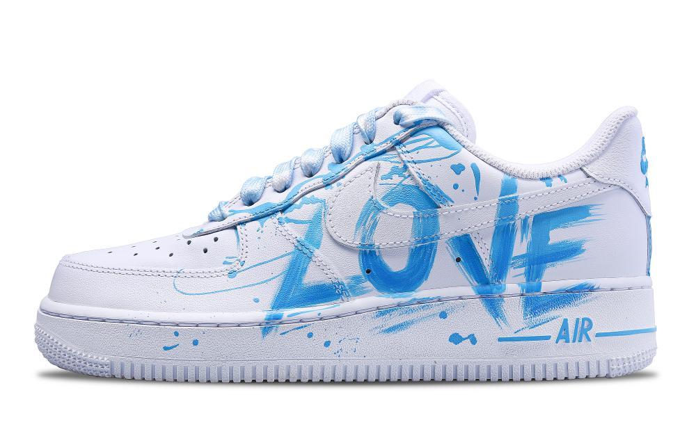 Nike Air Force 1 Mù-Summer Romance Anti-Slip Wear-Resistant Low-Top Skateboard Shoes Women's Blue White