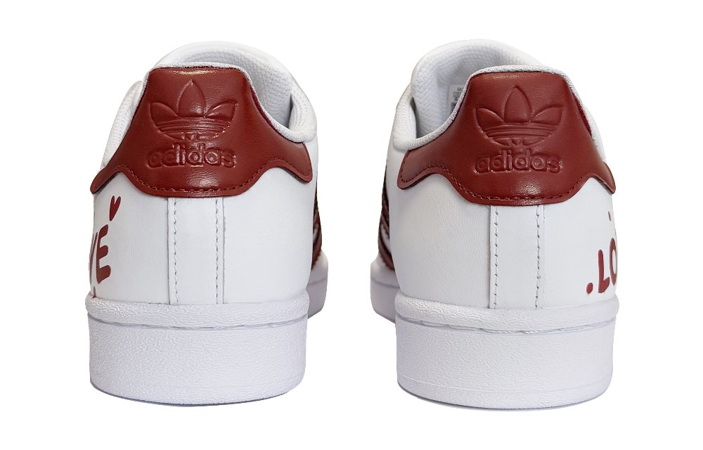 Adidas Originals Superstar Skateboard Shoes Unisex Low-Top White/Red