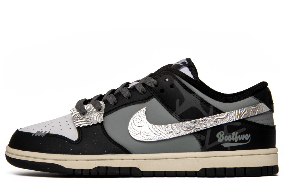 Nike Dunk Anti Slip Wear Resistant Low Top Skateboard Shoes Unisex Black Gray