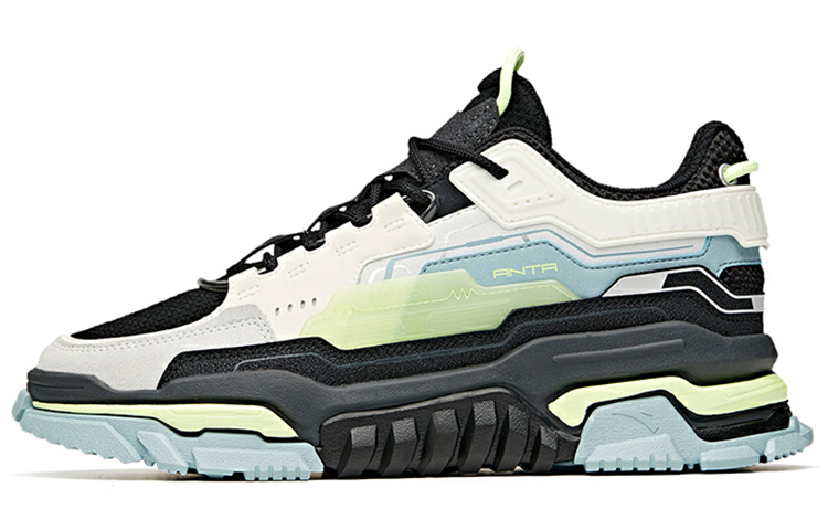 Anta Dieying Slip-Resistant Coverage Wear-Resistant Low-Top Skateboard Shoes Men's Black White Gray