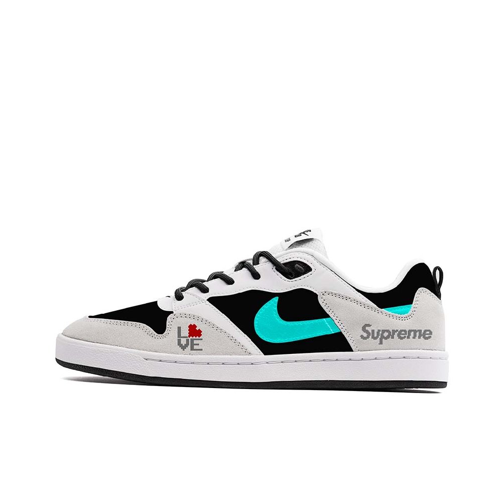 Nike SB Alleyoop Slip Resistant Low Top Skateboard Shoes Men's Black Gray