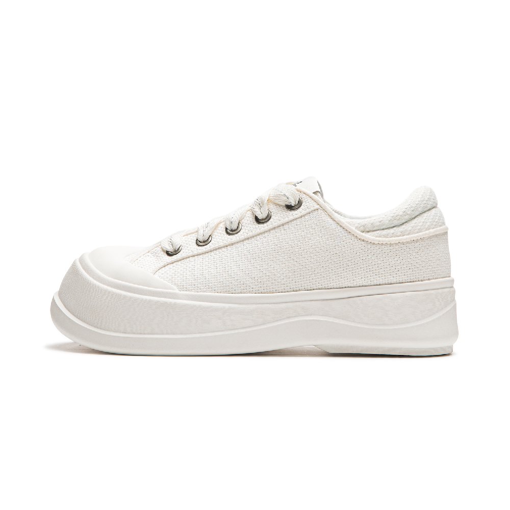 LiNing Honey Platform Anti-Slip Wear-Resistant Low-Top Casual Shoes Women's Ivory