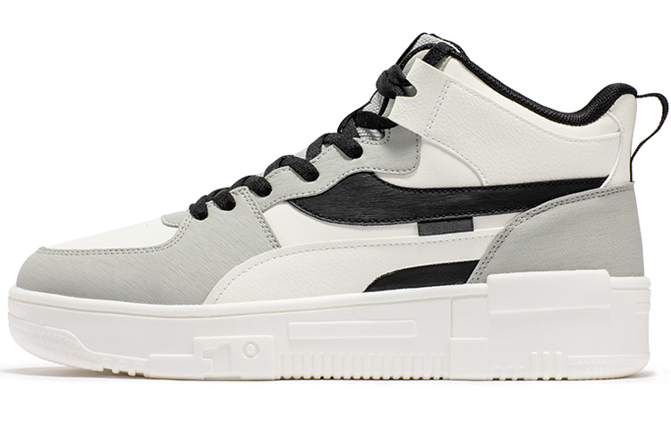 361° High-Top Winter Padded Skateboard Shoes Men's White Gray