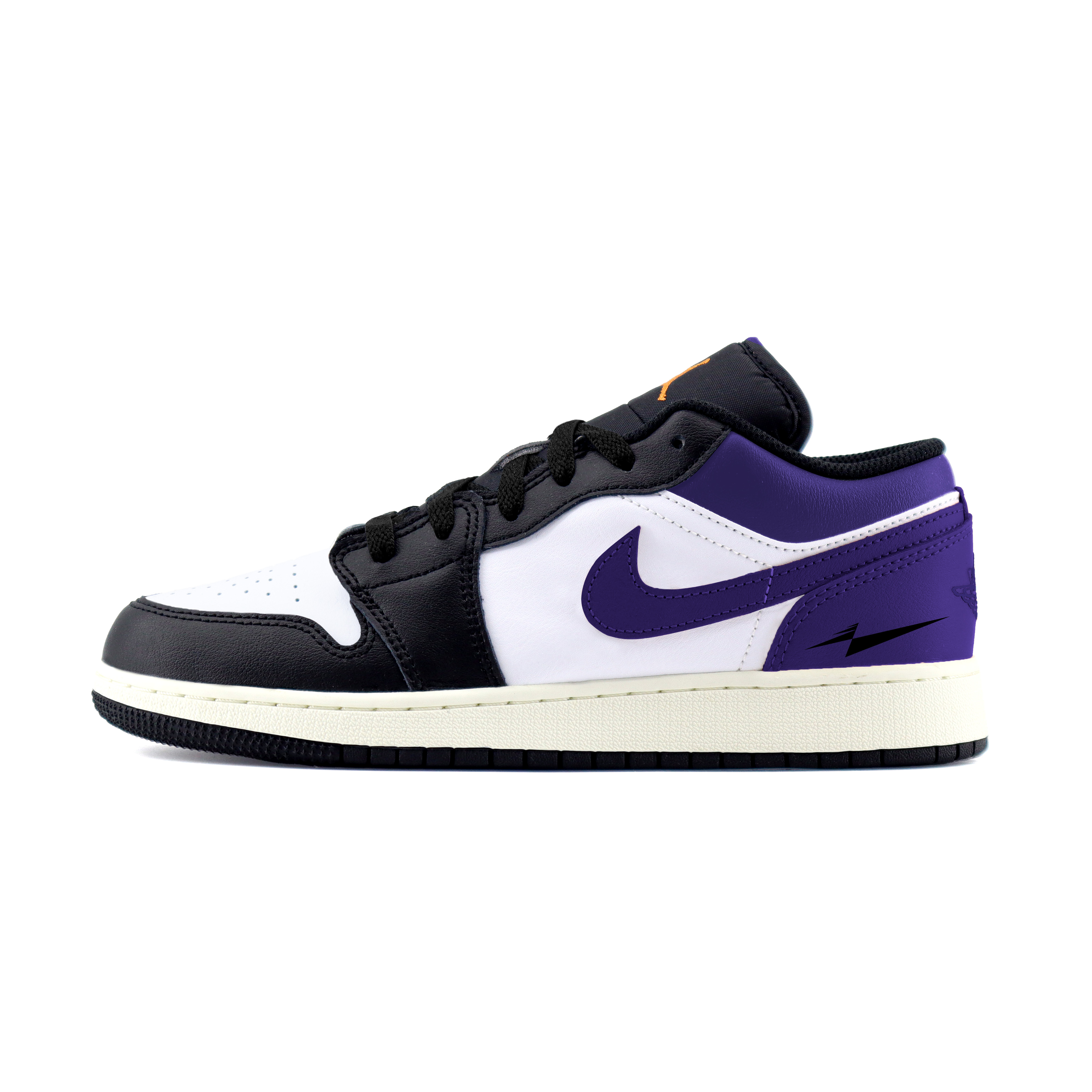Jordan Air Jordan 1 Fashion Trend Abrasion Resistant Low top Vintage Basketball Shoes Unisex Black Purple