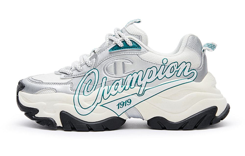 Champion Anti-Slip Wear-Resistant Low-Top Chunky Sneakers Women's Silver