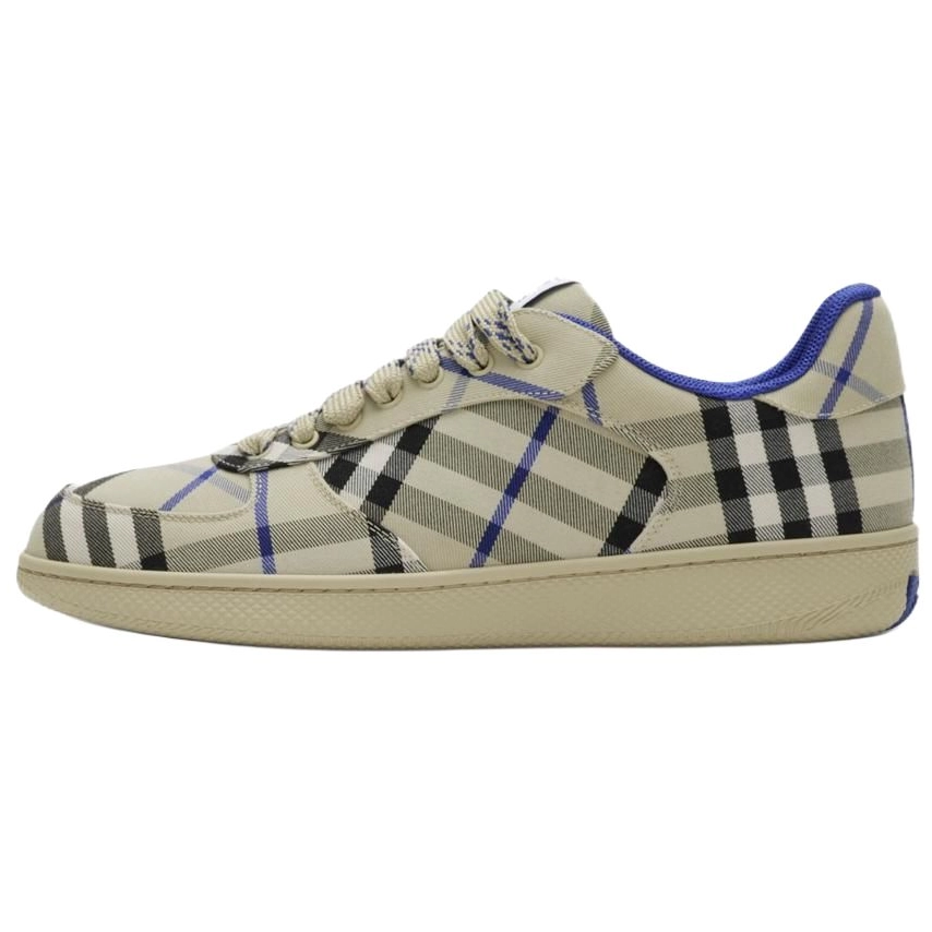 Burberry Terrace Plaid Low top Skateboard Shoes Men's Blue