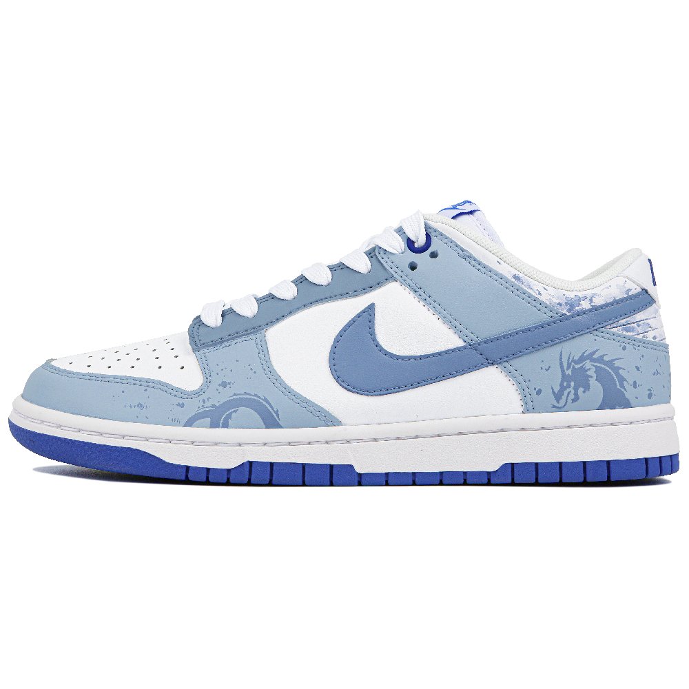 Nike Dunk Low-Top Skateboard Shoes Men's Blue White