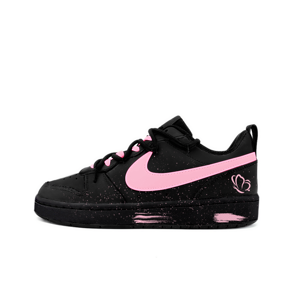 Nike Court Borough Electric Cherry Year Of The Rat Non-slip Lightweight Low-Top Skateboard Shoes GS Black Pink